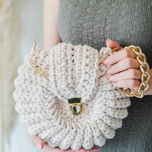 Heklana torba Linda u natural boji